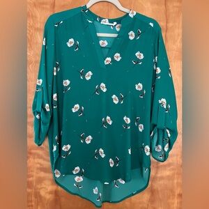 Lush Green Floral Blouse
